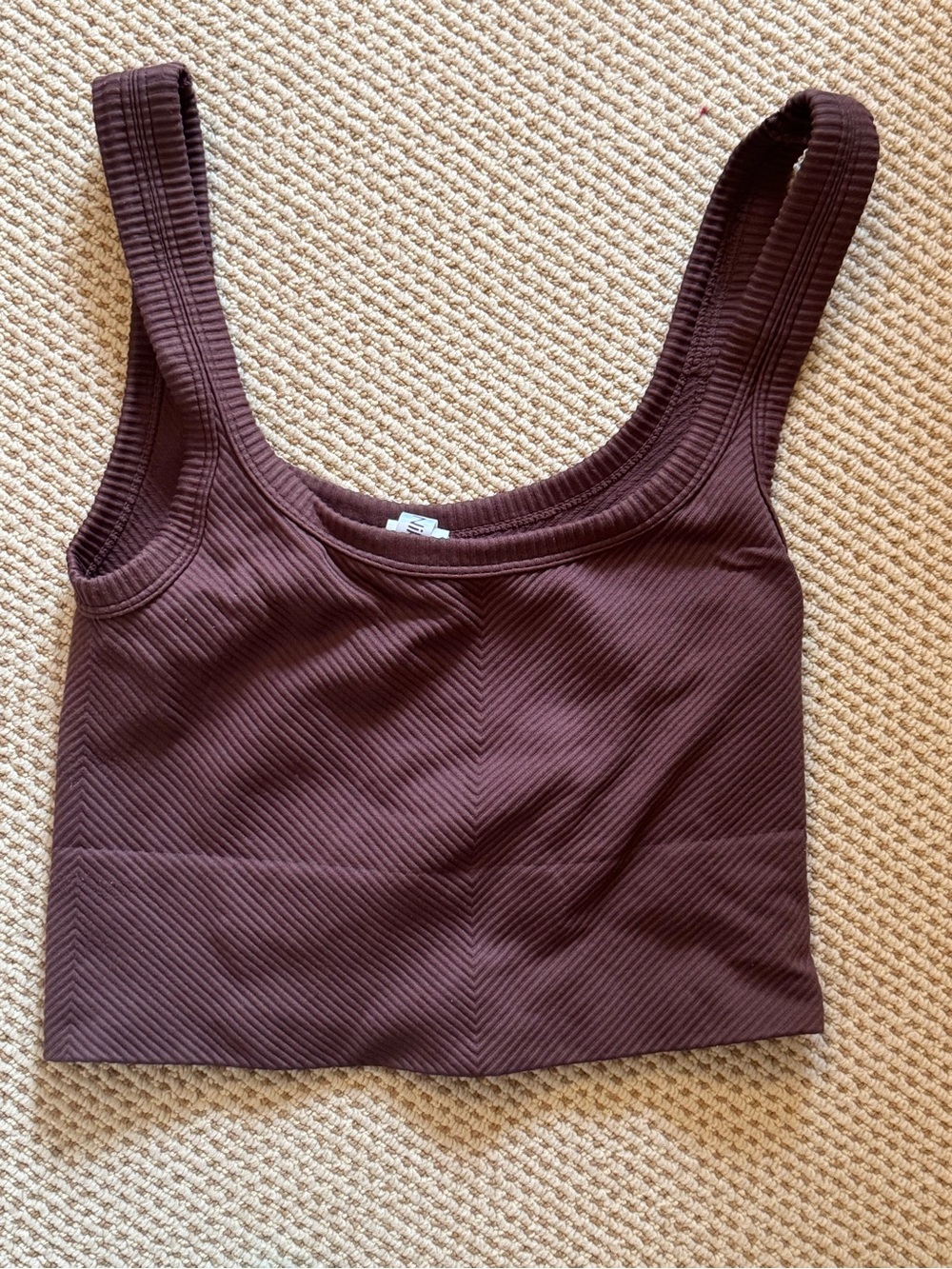 Nikibiki Crop Tank — Brown